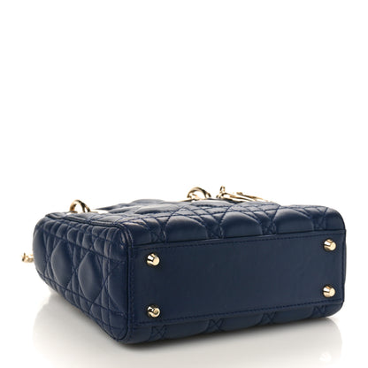 Christian Dior CHRISTIAN DIOR Lambskin Cannage Mini Lady Dior Navy Blue 4 of 10