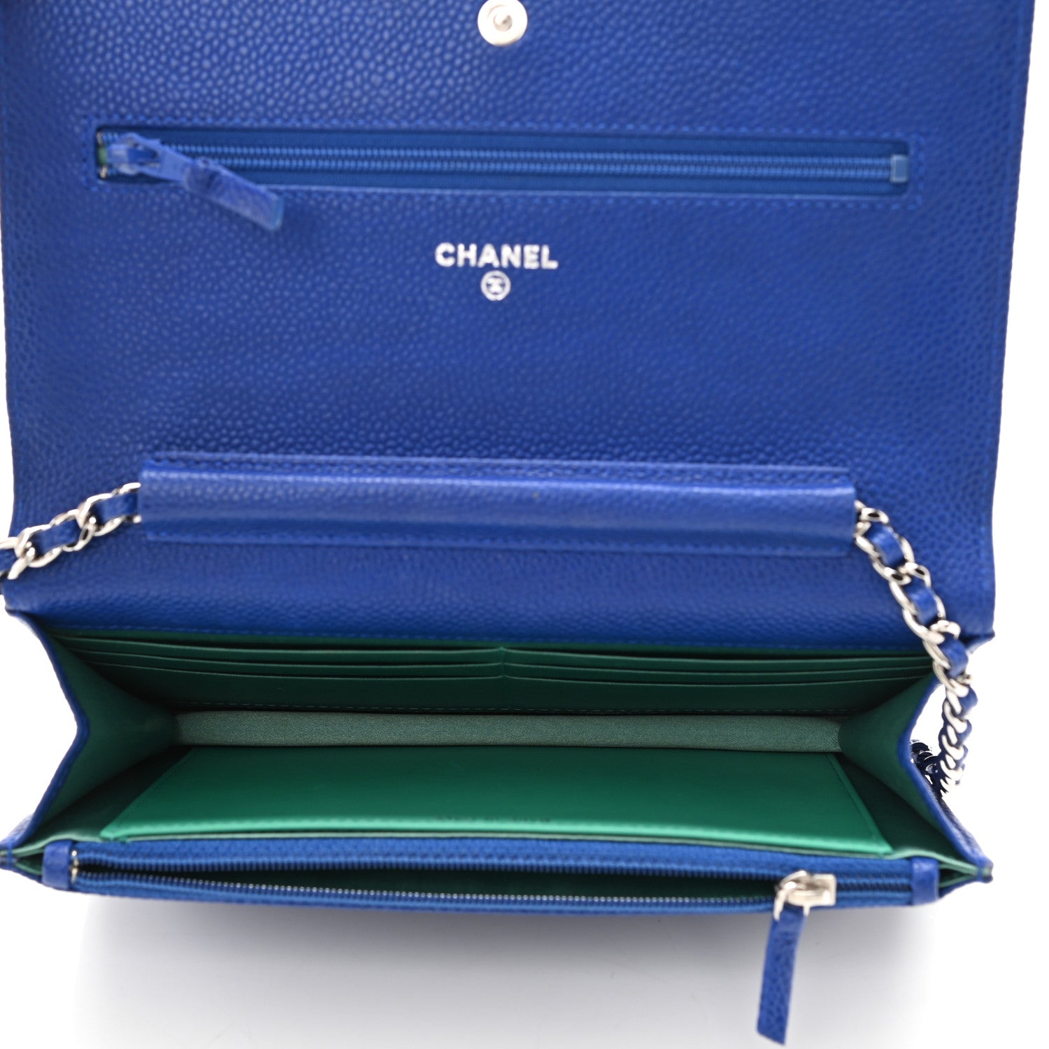 Chanel Caviar Wallet on Chain WOC Blue 5 of 13