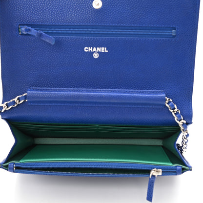Chanel Caviar Wallet on Chain WOC Blue 5 of 13