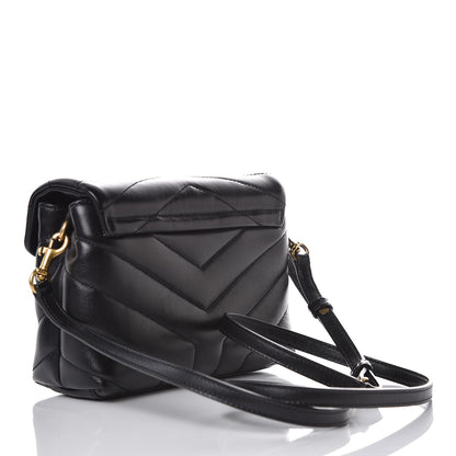 Saint Laurent Calfskin Y Quilted Monogram Toy Loulou Crossbody Bag Black 3 of 8