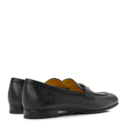 Hermes Goatskin Womens Paris Loafers 38.5 Black 4 of 9