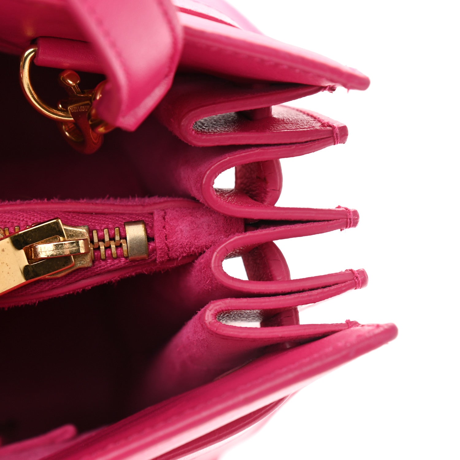 Saint Laurent Calfskin Small Sac De Jour Lipstick Fuchsia 11 of 12