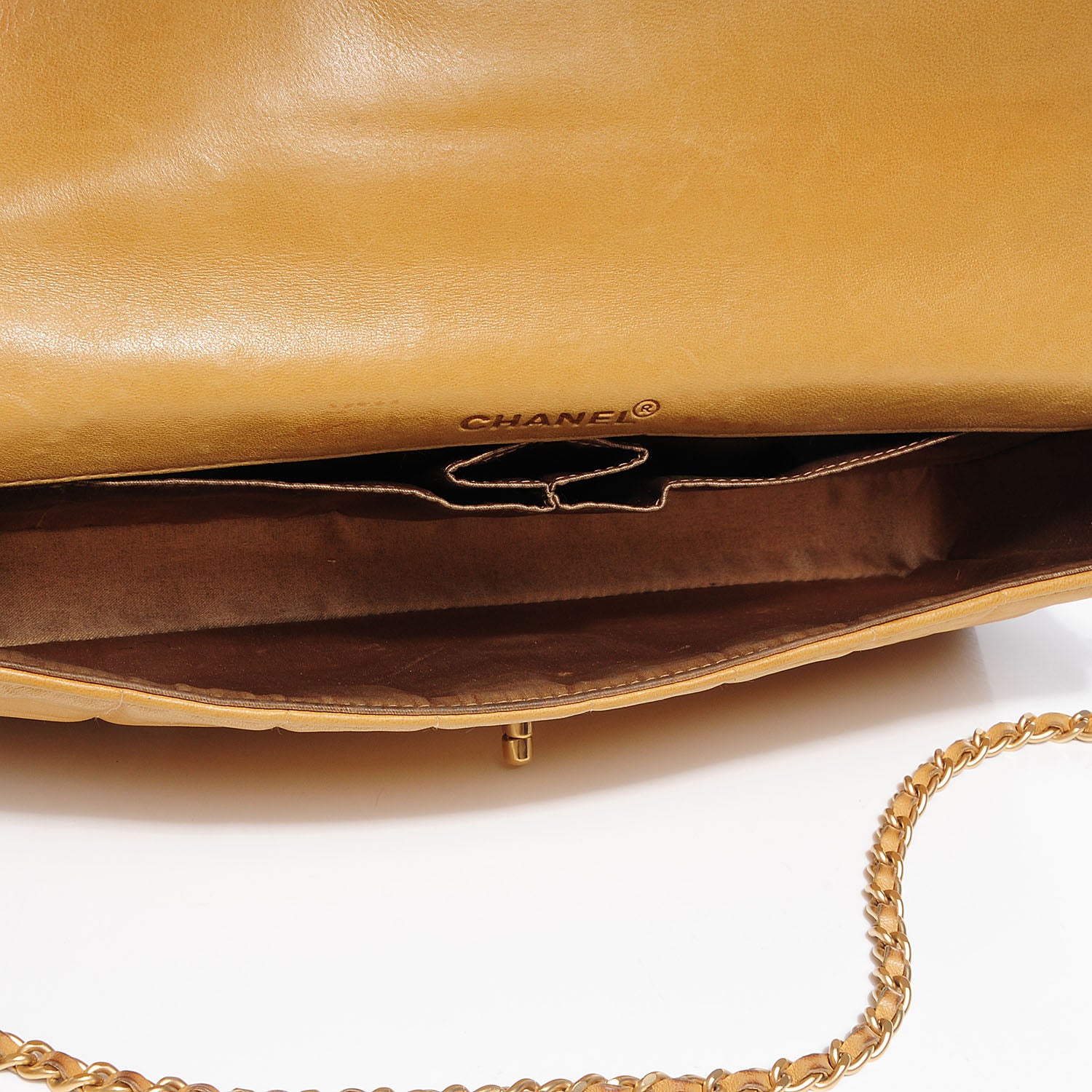 Chanel Lambskin East West Chocolate Bar Flap Beige 9 of 9