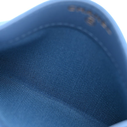 Chanel Caviar Chevron Quilted Card Holder Blue 5 of 12