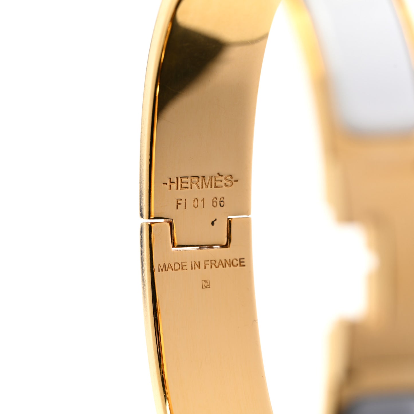 Enamel Narrow Clic Clac H Bracelet PM White