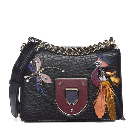 Christian Dior Crinkled Lambskin Embellished Diorama Club Bag Black 1 of 11