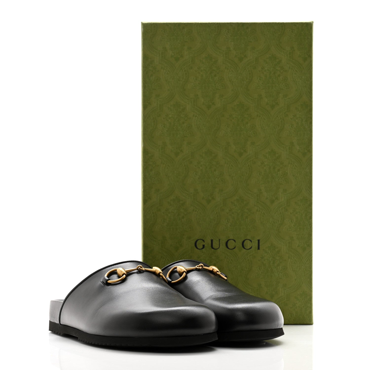 Gucci Jakarta Calfskin Womens Horsebit Slippers 40 Black 11 of 11