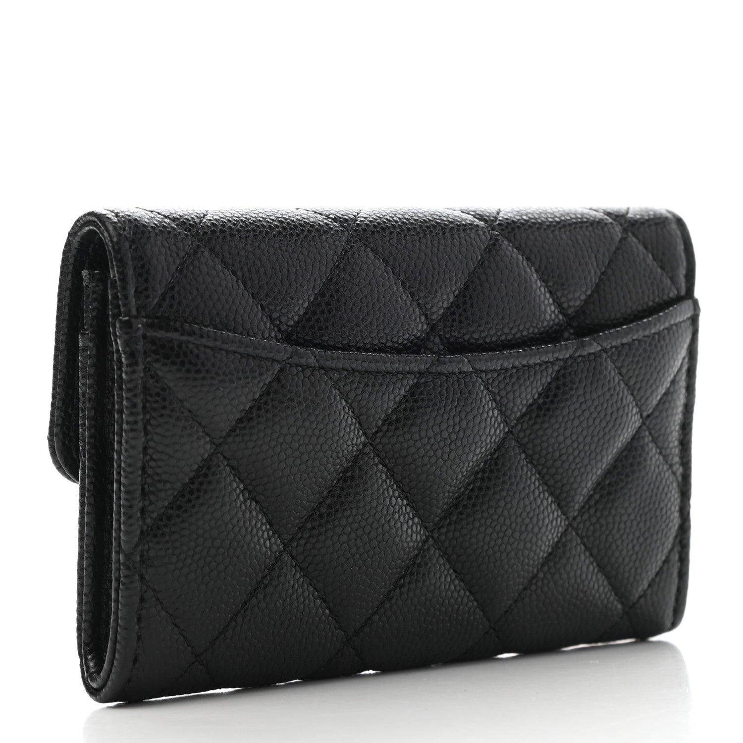 Chanel Caviar Quilted Flap Card Holder Wallet Black 3 of 8