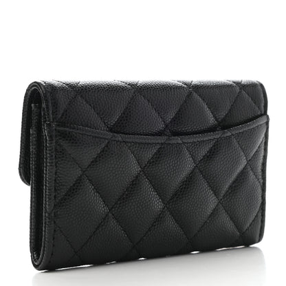 Chanel Caviar Quilted Flap Card Holder Wallet Black 3 of 8