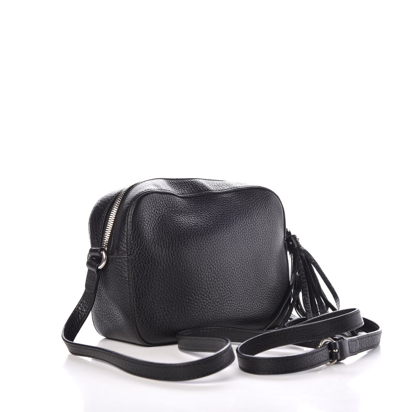 Pebbled Calfskin Studded Small Soho Disco Bag Black