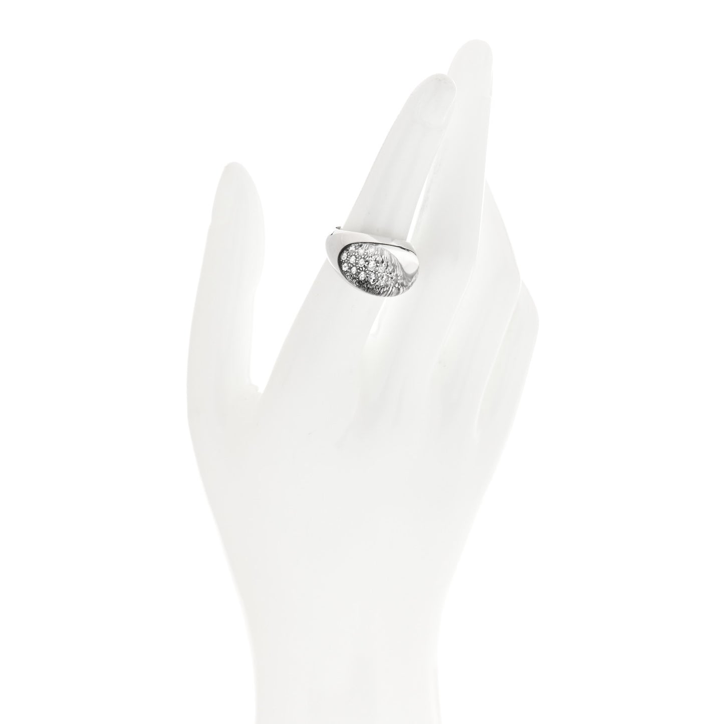 18K White Gold Diamond Rock Crystal Myst de Cartier Ring 53 6.5
