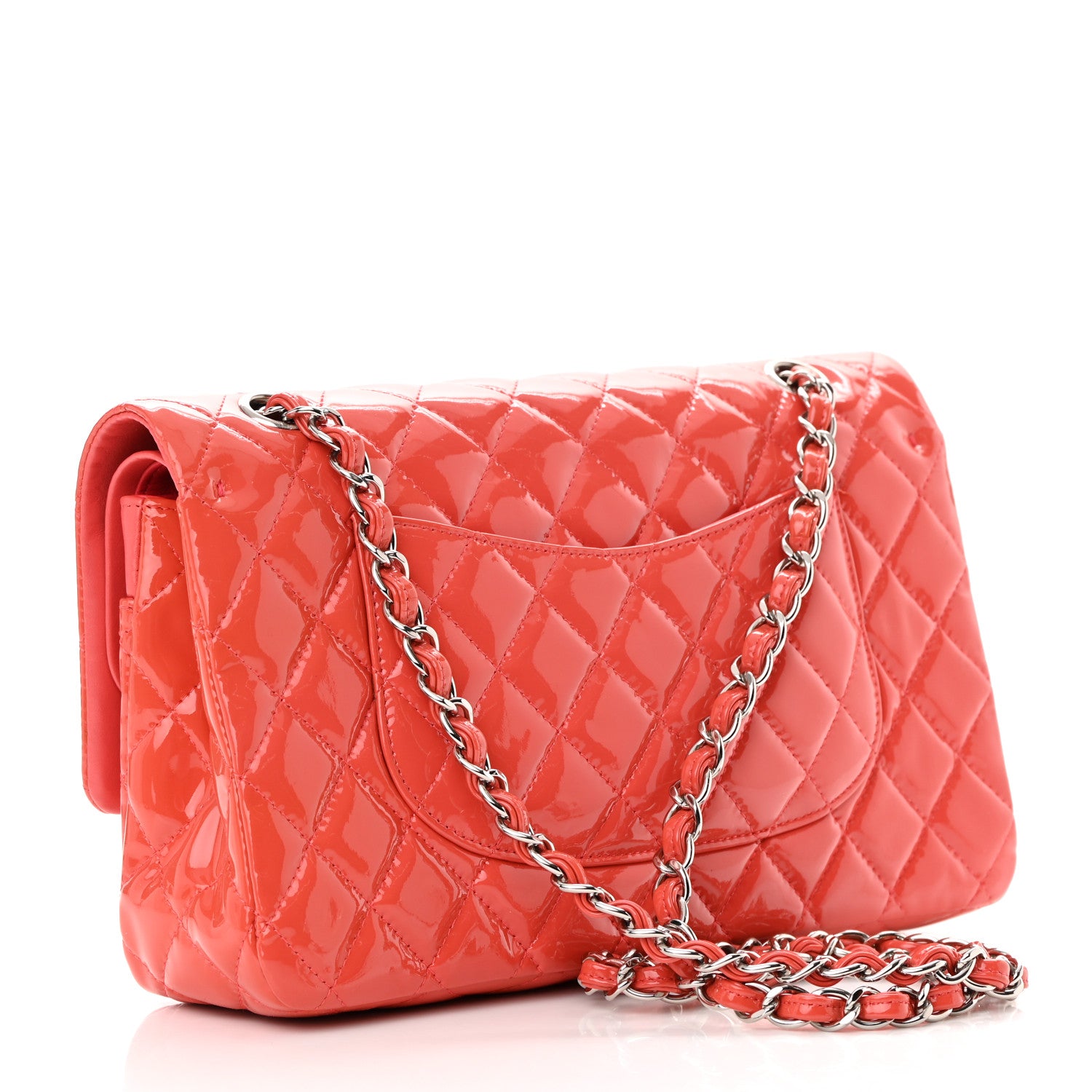 Chanel Patent Quilted Medium Double Flap Pink 3 of 21