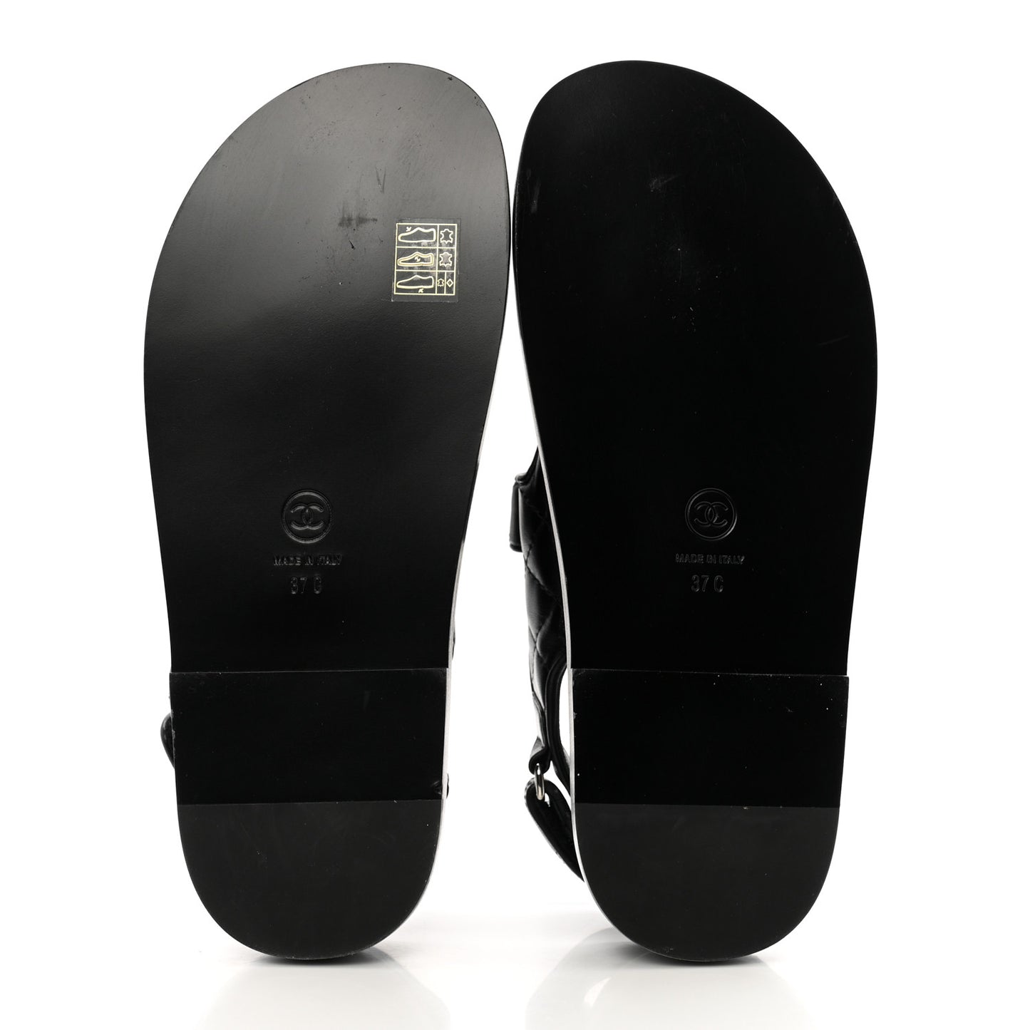 Lambskin Quilted Velcro Dad Sandals 37 So Black