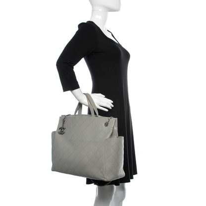 Chanel Calfskin Stitched Medium Shopping Tote Grey 3 of 16