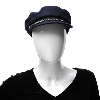 Hermes Cashmere Womens Belle-Ile Cap 56 Navy 2 of 6