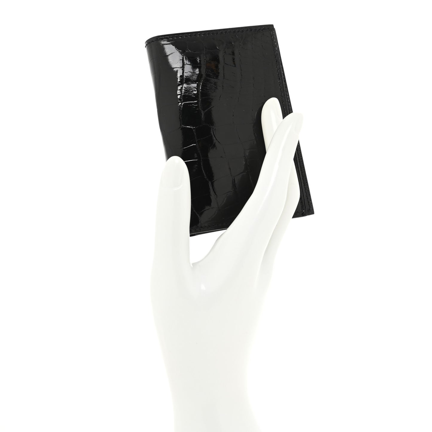 Shiny Alligator MC2 Euclide Card Holder Black
