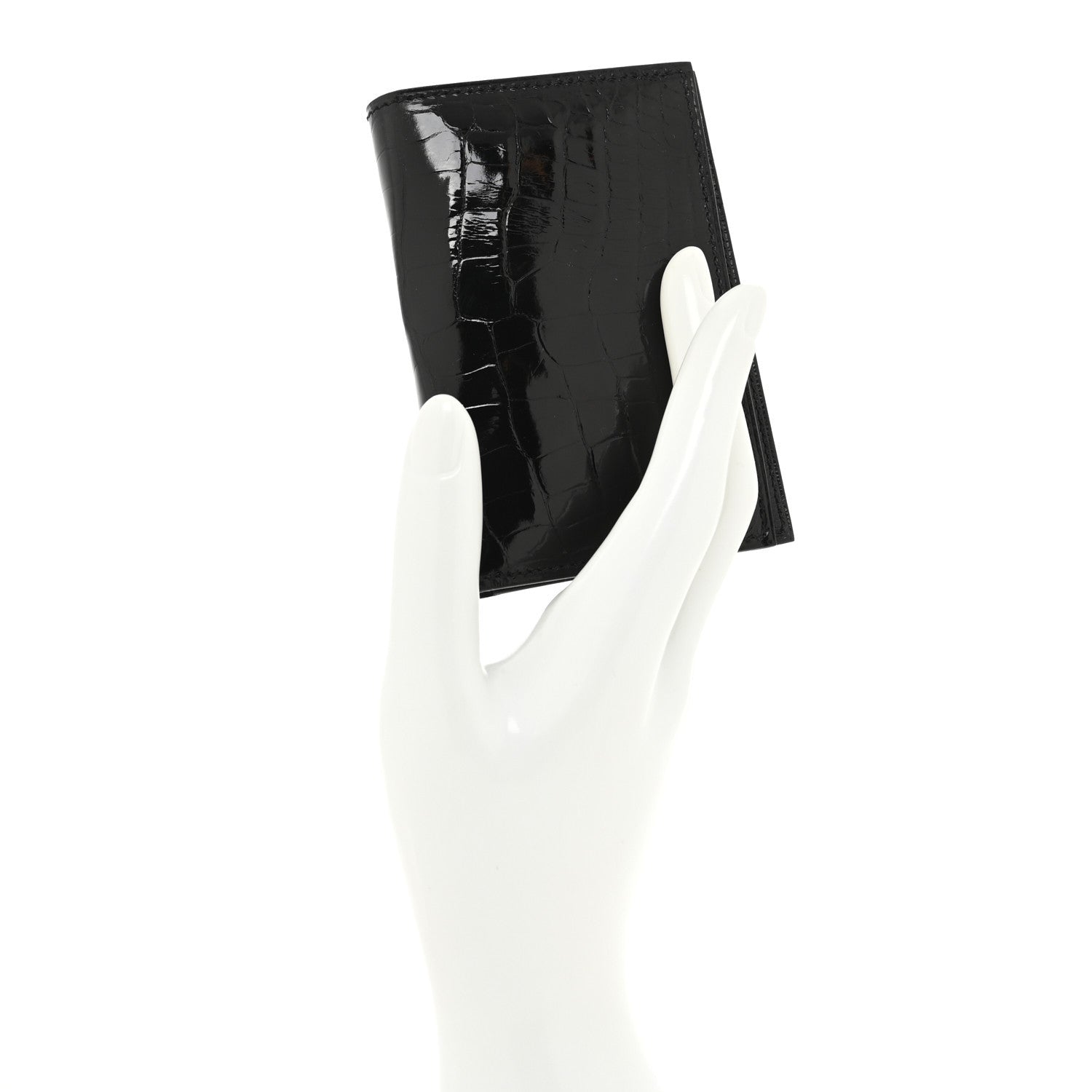 Hermes Shiny Alligator MC2 Euclide Card Holder Black 2 of 9