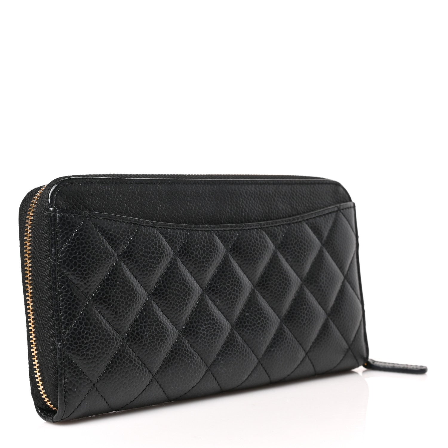 Chanel Caviar Quilted Large Gusset Zip Around Wallet Black 3 of 7