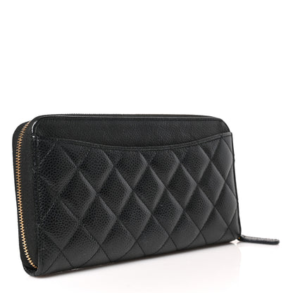 Chanel Caviar Quilted Large Gusset Zip Around Wallet Black 3 of 7