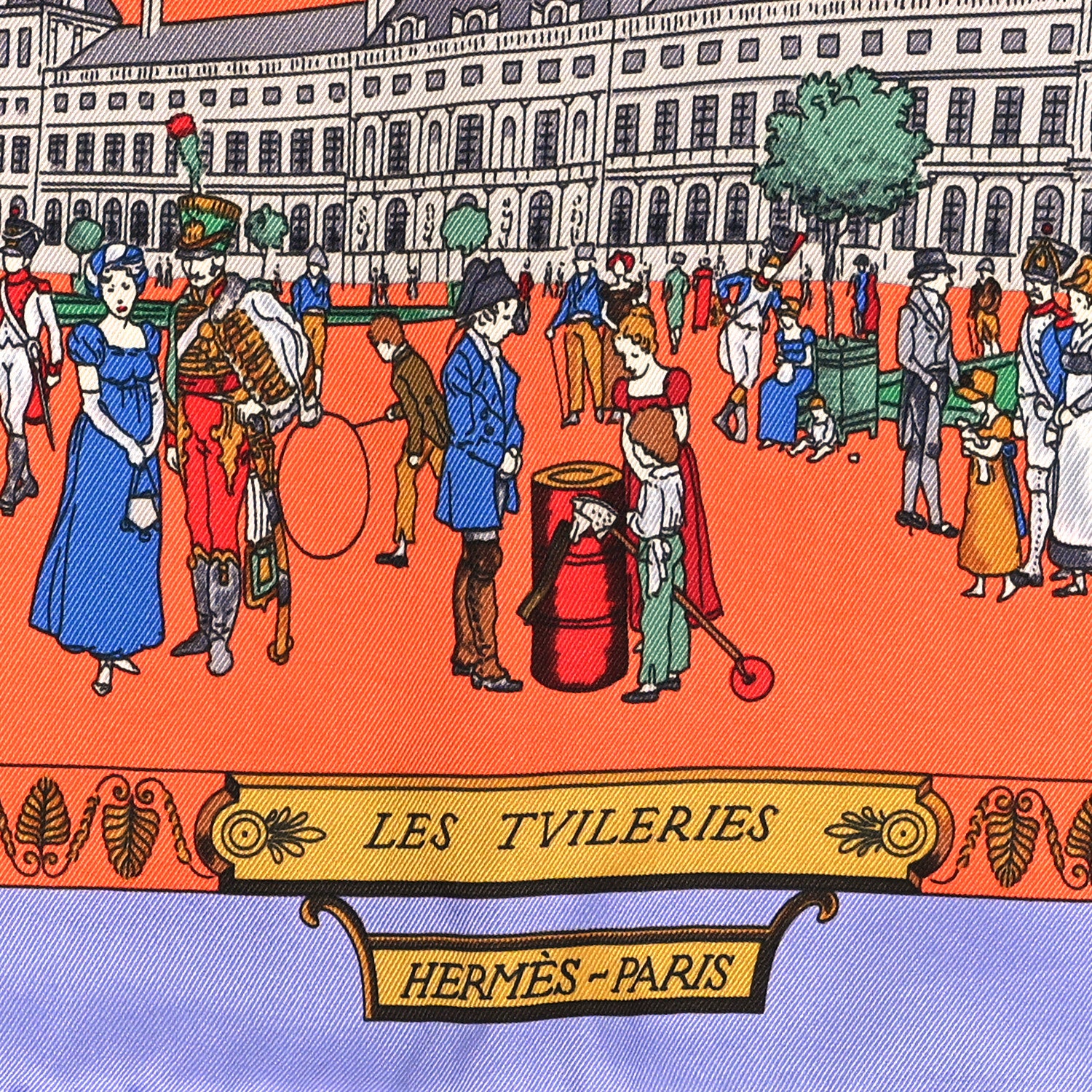Hermes Silk Promenades de Paris Scarf 70 Lavande Corail Vieil Or 2 of 5
