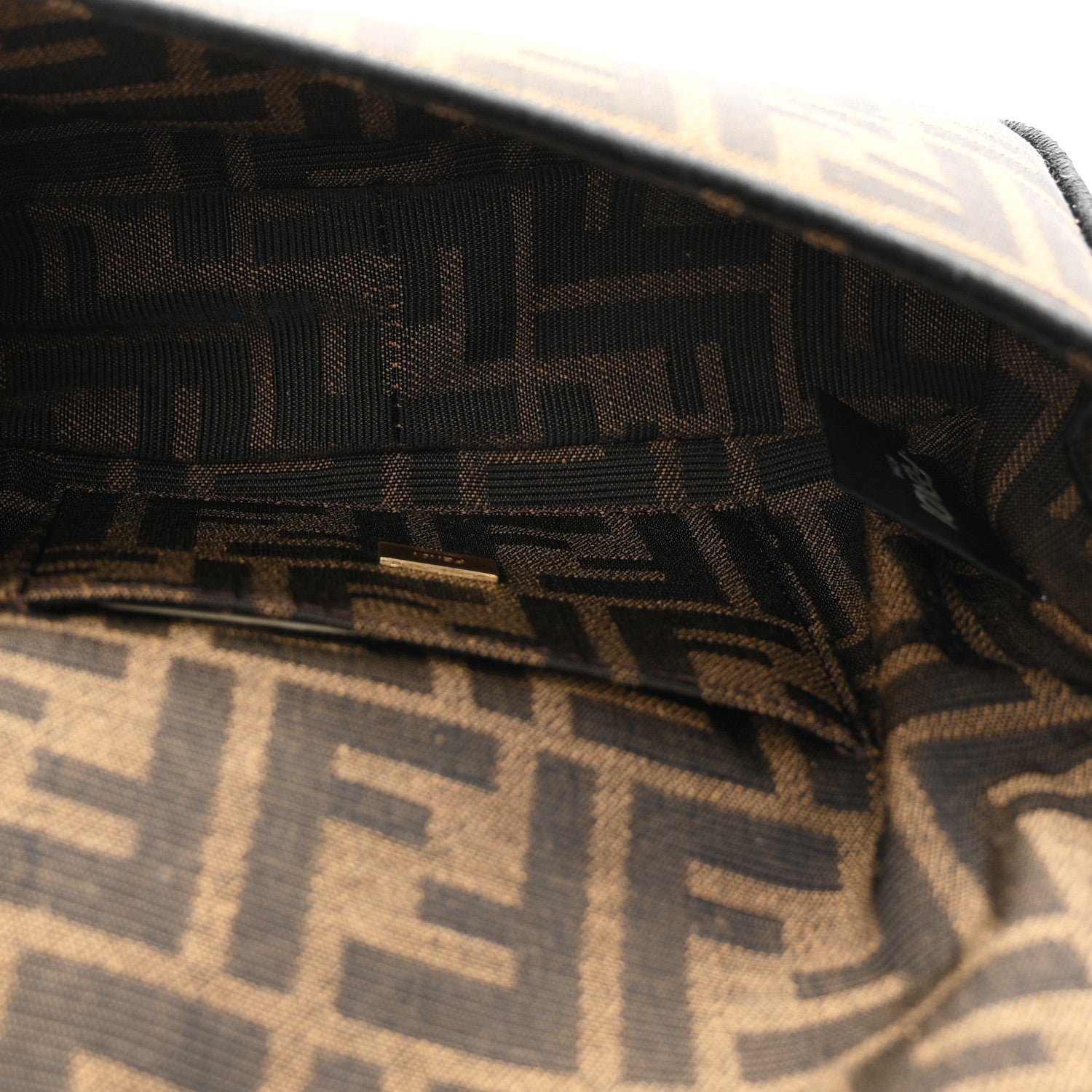 Fendi Fabric Jacquard FF 1974 Mini Baguette Tobacco Moro Black 5 of 11