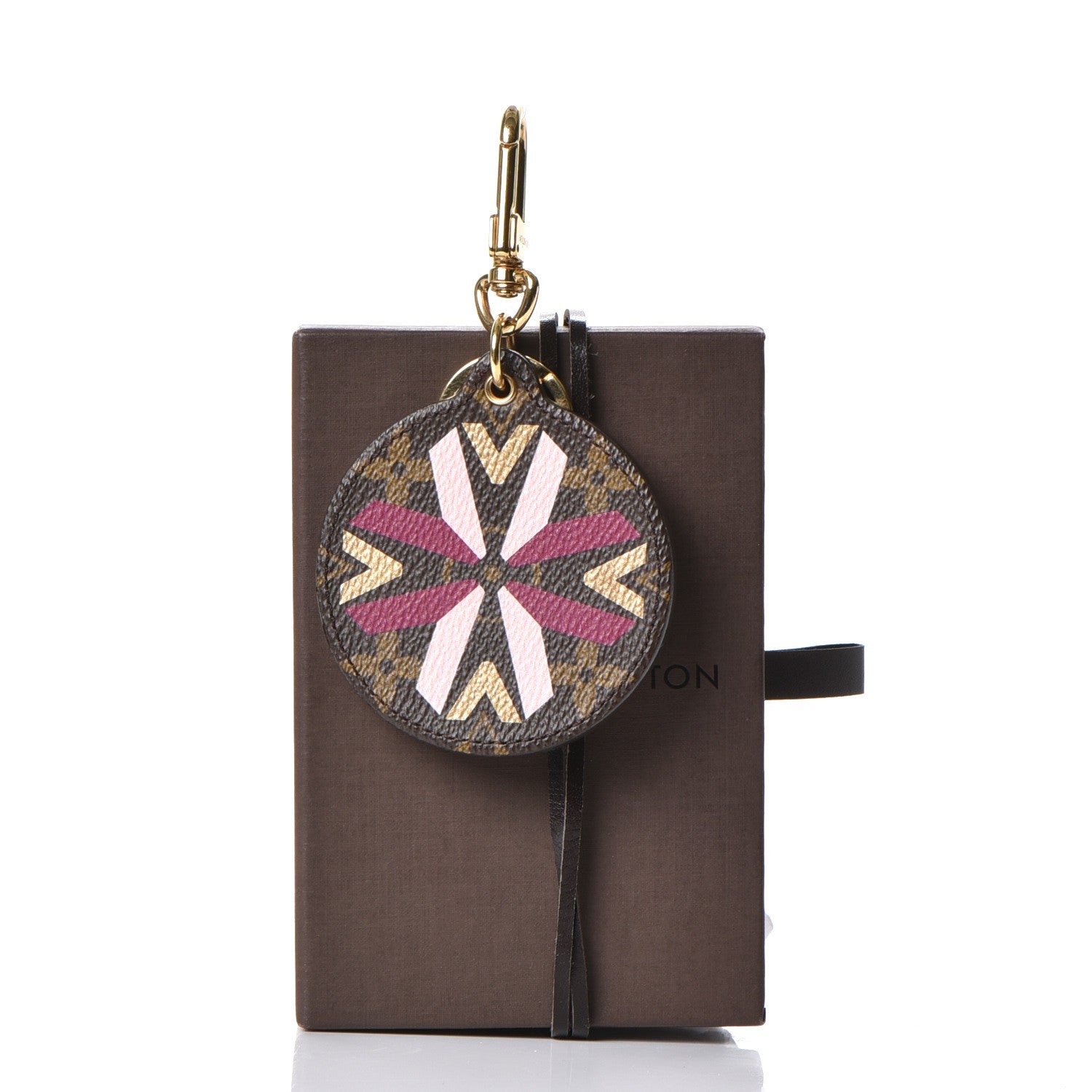 Louis Vuitton Monogram Illustre Multi V Bag Charm Key Ring Fuchsia 6 of 6