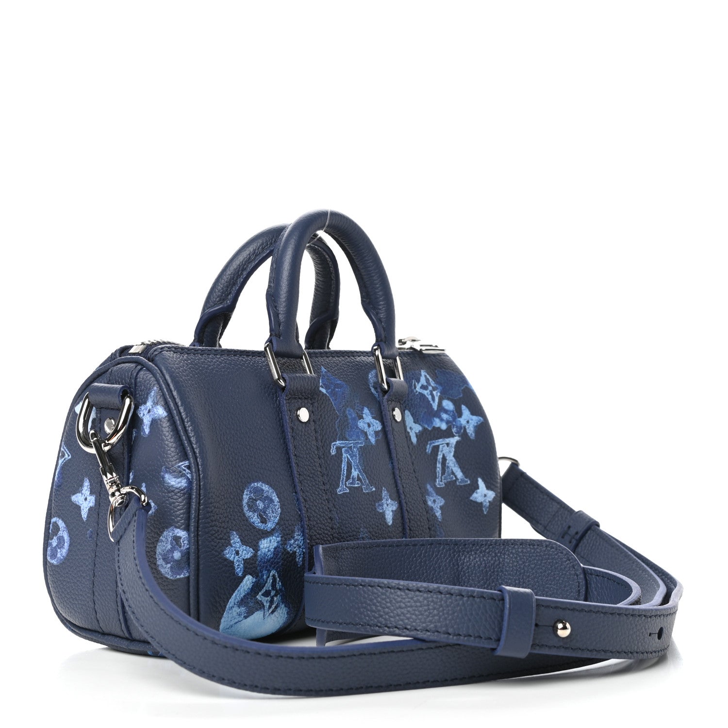 Louis Vuitton Monogram Ink Watercolor Keepall XS Blue 3 of 9