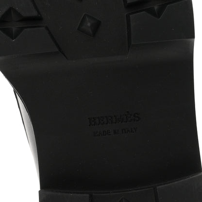 Hermes Calfskin First Derby Shoes 38 Black 7 of 10