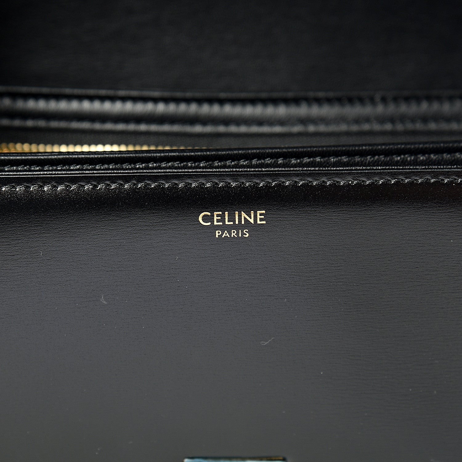 Celine Shiny Calfskin Medium Triomphe Black 5 of 11