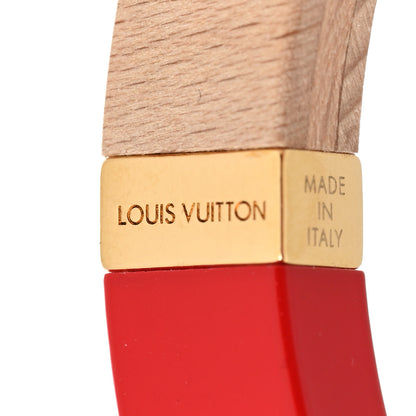 Louis Vuitton Lacquer Wood Crystal Bangle Bracelet Set of 4 Yellow Red 7 of 9