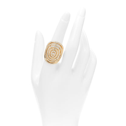 David Yurman 18K Yellow Gold Diamond 30mm Stax Ring 54 7 2 of 4