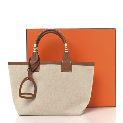Hermes Military Toile Canvas Swift Steeple 25 Bag Gold 11 of 11