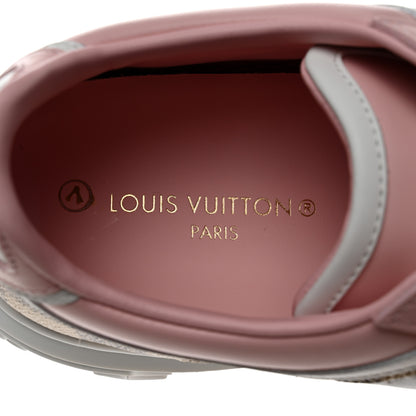 Louis Vuitton Monogram Embossed Calfskin Damier Azur Time Out Sneakers 38 Rose Clair Pink 6 of 10