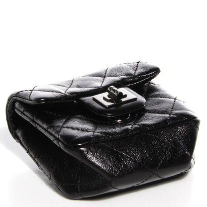 Chanel Glazed Calfskin Mini Reissue Pouch Charm Key Chain Black 4 of 7