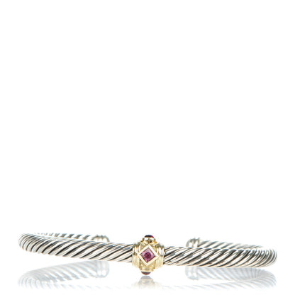 David Yurman Sterling Silver 14K Gold 5mm Cable Renaissance Bracelet 1 of 5