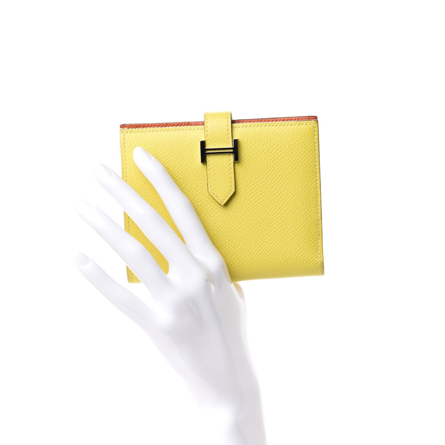 Hermes Epsom Verso Bearn Compact Wallet Lime Terre Battue 2 of 7