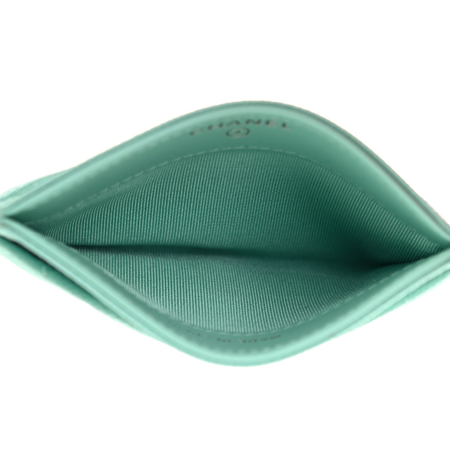 Caviar Quilted Card Holder Light Green