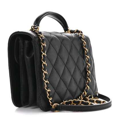 Chanel Caviar Quilted Mini Top Handle Flap Black 3 of 12