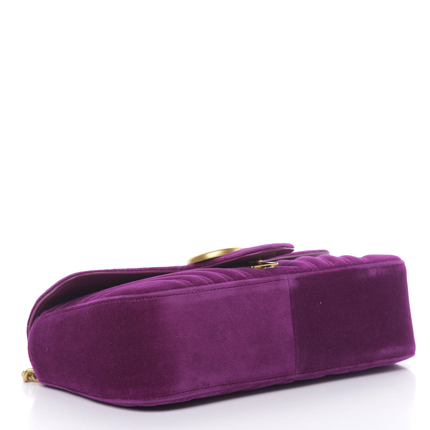 Velvet Matelasse Small GG Marmont Shoulder Bag Fuchsia Violet Cyclamen