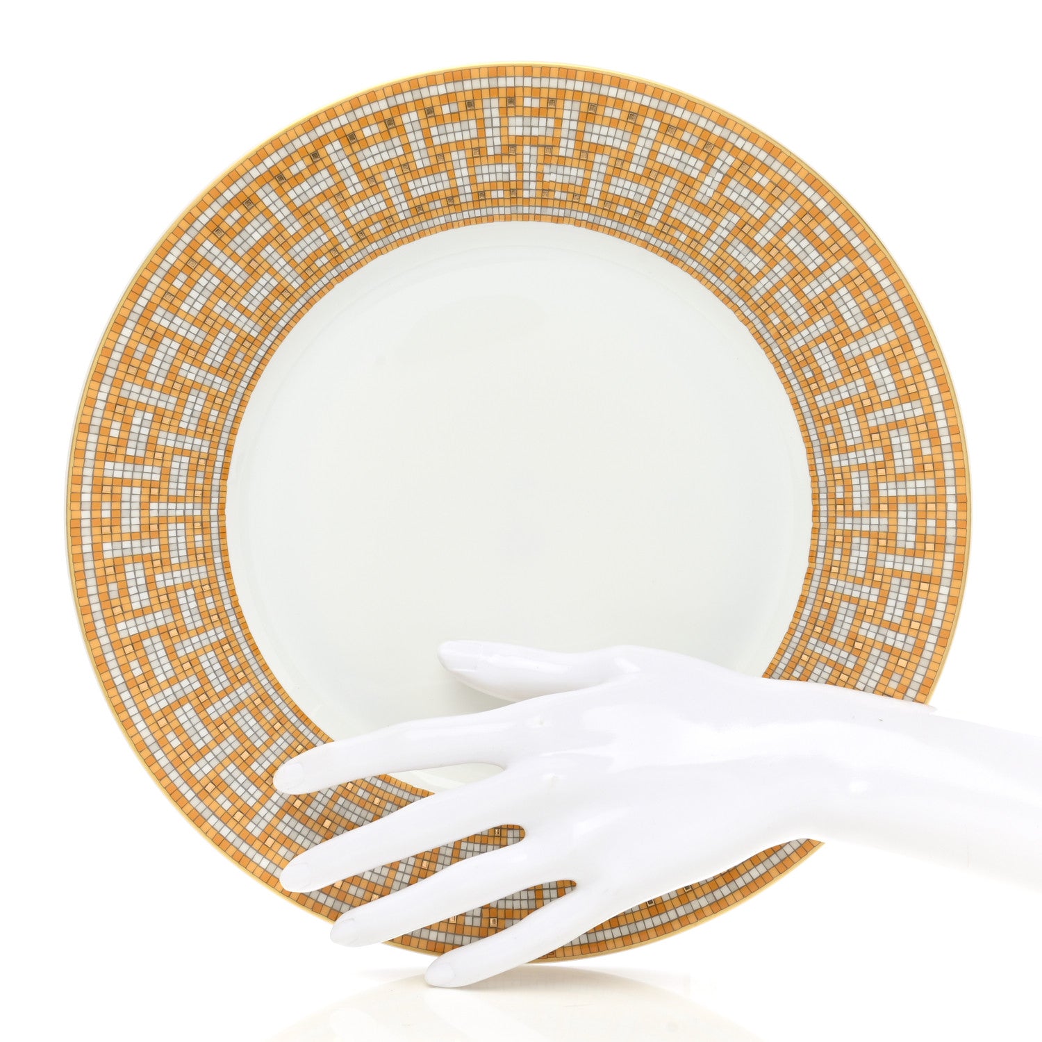 Hermes Porcelain Mosaique Au 24 Dinner Plate 2 of 7