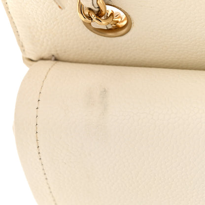 Chanel Caviar Quilted Medium Double Flap White 11 of 15