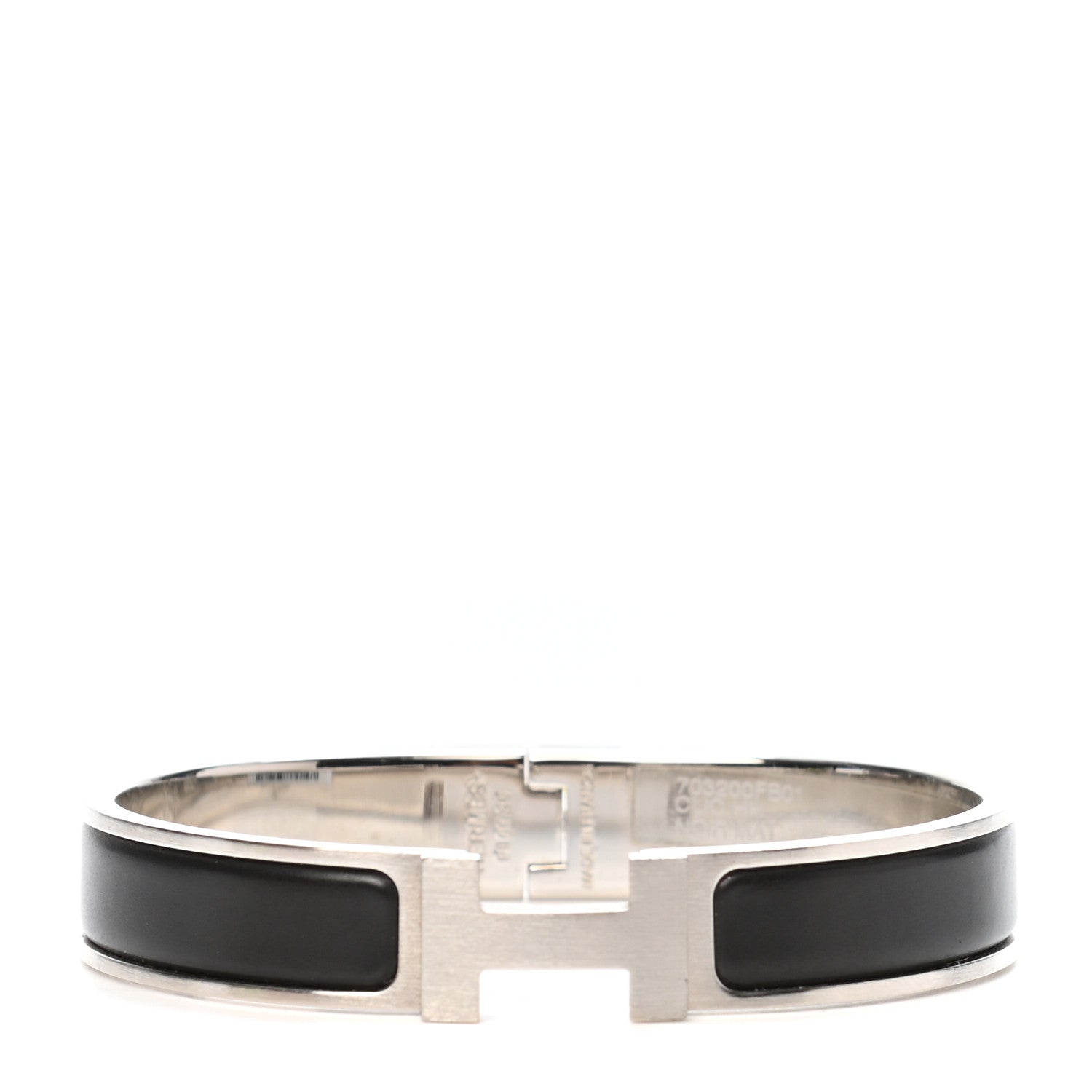 Hermes Matte Enamel Narrow Clic Clac HH Bracelet GM Black 1 of 6