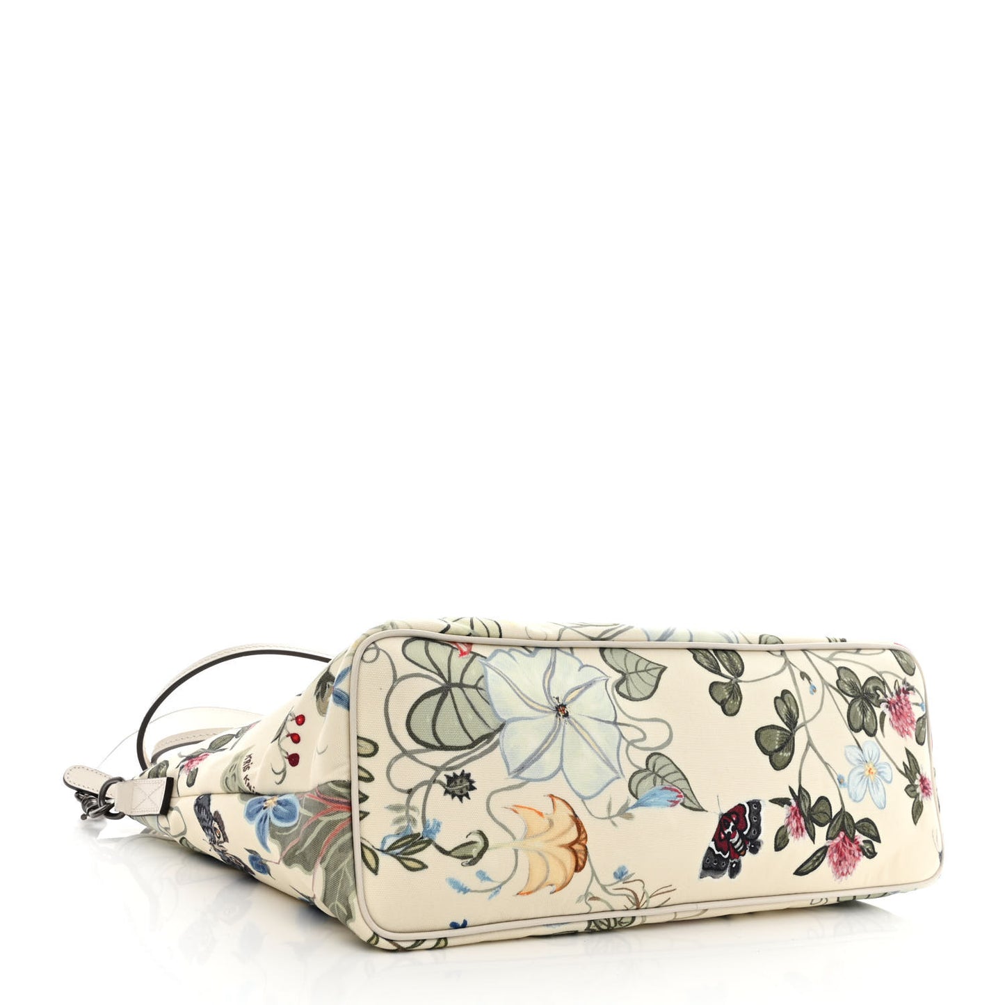 Canvas Flora Knight Medium Zippered Tote White