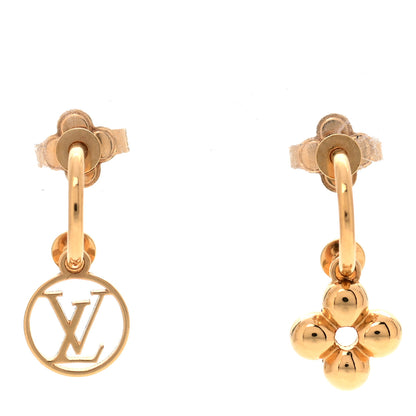 Louis Vuitton Brass Blooming Earrings Gold 1 of 5