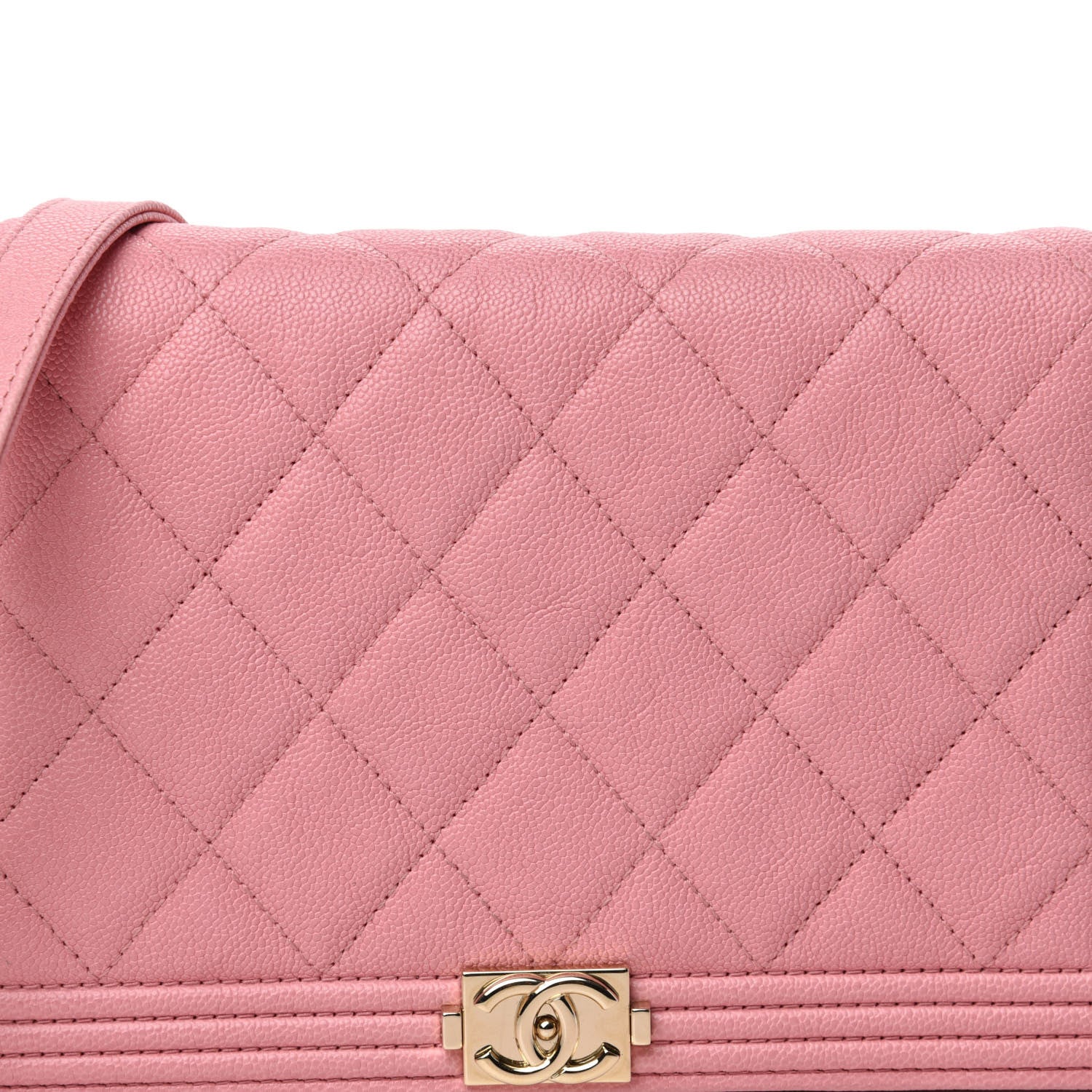 Chanel Caviar Quilted Boy Wallet On Chain WOC Light Pink 11 of 12