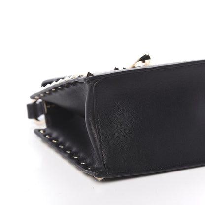 Valentino Garavani Vitello Rockstud Overlay Flap Top Handle Bag Black 7 of 9