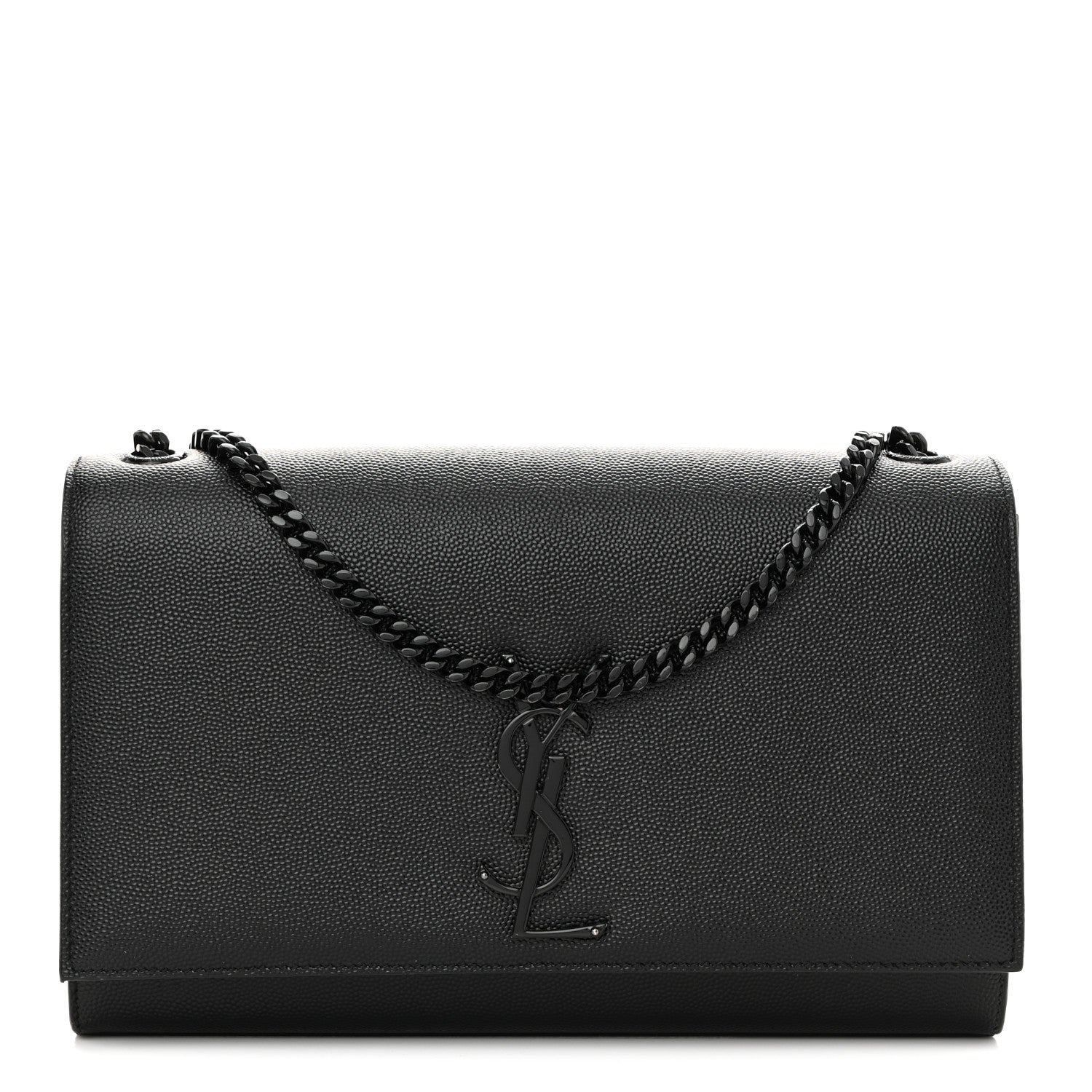 Saint Laurent Grain De Poudre Medium Classic Monogram Monochrome Kate Satchel Black 1 of 11