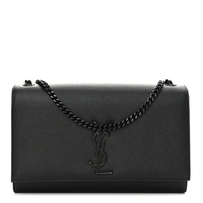 Saint Laurent Grain De Poudre Medium Classic Monogram Monochrome Kate Satchel Black 1 of 11