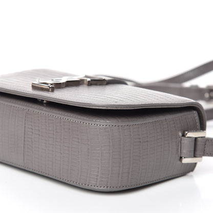 Saint Laurent Lizard Calfskin Embossed Small Classic Monogram Universite Bag Fog 6 of 9