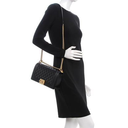 Chanel Lambskin Quilted Medium Boy Flap Black 2 of 9